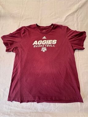 adidas Maroon Crewneck Logo Tee